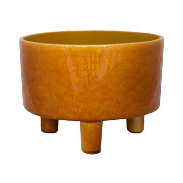 Pisa Bowl Planter D19cm, Mustard