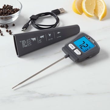 USB Rechargeable Digital Thermometer, Black