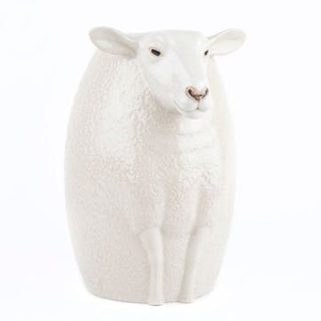 White Faced Suffolk Sheep Flower Vase H23cm White