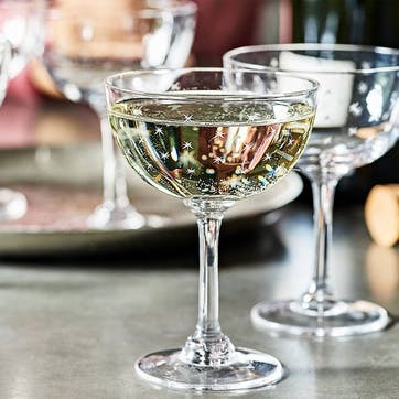 Stars Crystal Champagne Coupes, Set Of 6