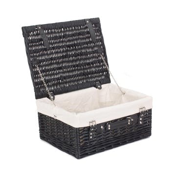 16" Black Hamper with White Lining