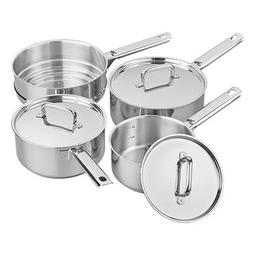 Performance Superior 3 Piece Cookware Pot Set, Stainless Steel