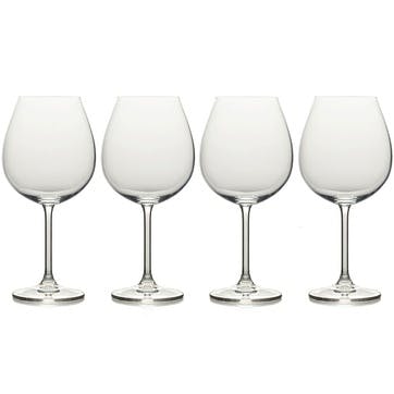 Julie Set of 4 Red Wine Glasses 739ml, Clear