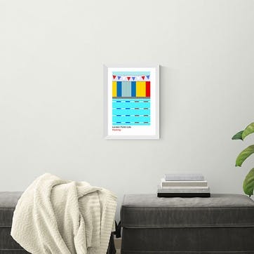 Indieprints London Fields Lido Framed Print 45 x 33cm, Multi