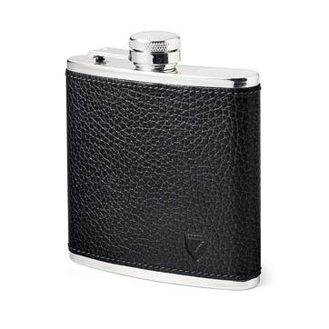 Classic Hip Flask H11.5 x W9.5cm, Black Pebble