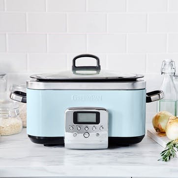 Non-Stick Slow Cooker, 6L, Blue Haze