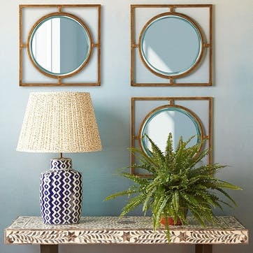 Circle link Mirror 46cm, Antique Gold