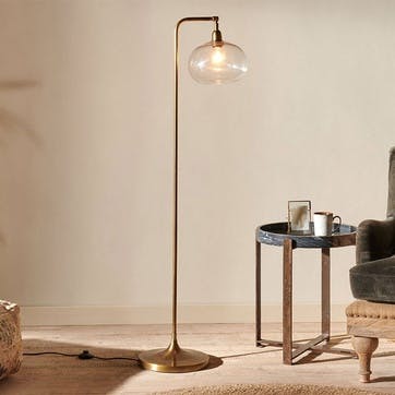 Mulia Floor Lamp H147cm, Antique Brass