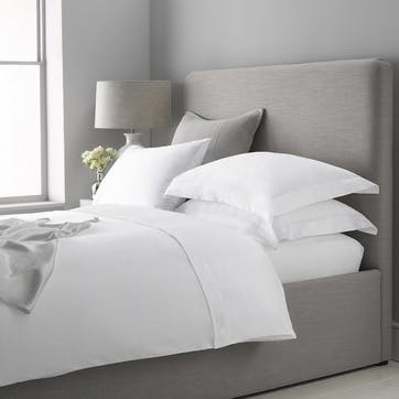 Super king deep fitted sheet, W180 x L200 x H34cm, The White Company, 300 Thread Count Egyptian Cotton Sateen, white