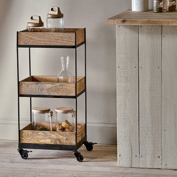 Soma Mangowood Storage Trolley, Natural