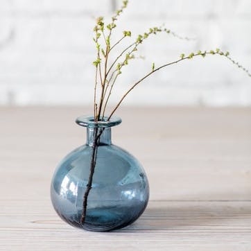 Round Bud Vase, Blue