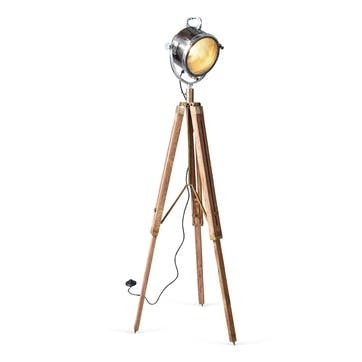 Wooden Tripod Floor Lamp