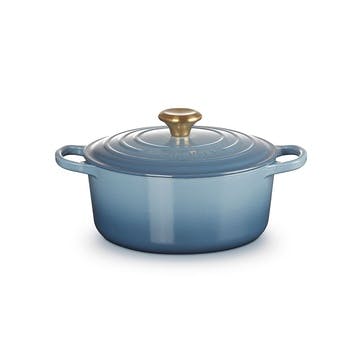 Signature Cast Iron Round Casserole 24cm, Chambray