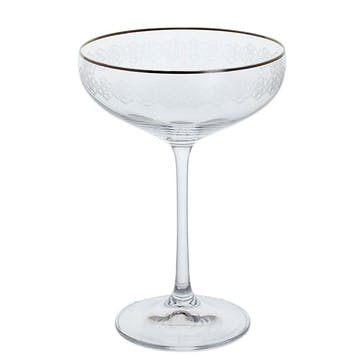 Gatsby Pair of Cocktail Saucers 290ml, Clear