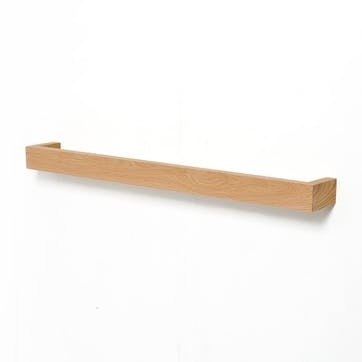 Towel rail, H5 x W72 x D9cm, Wireworks, Slimline, natural oak