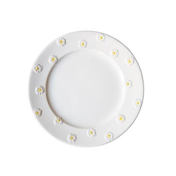 Daisy Set of 4 Dinner Plates D28cm, White