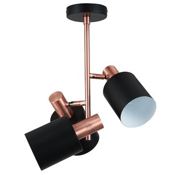 Addison 3 Light Electrified Pendant; Black & Antique Copper