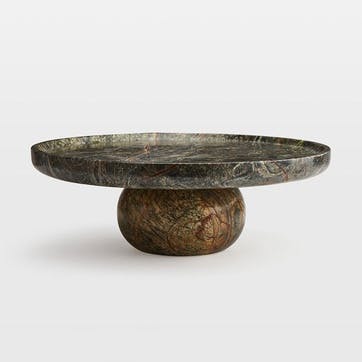 Hermine Cake Stand, Green Marble