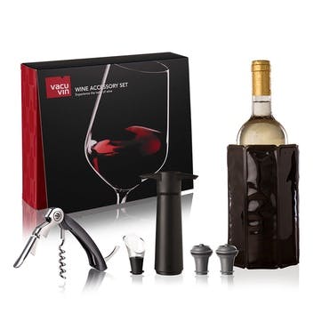 6 Piece Wine Accessory Set, Black