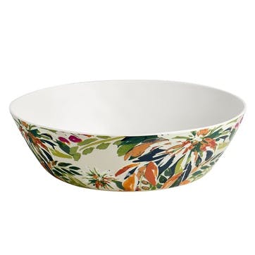 Mediterranean Garden Low Bowl D18cm, Green/Pink