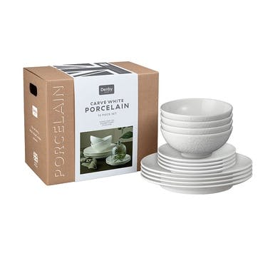 Carve White 12 Piece Tableware Set