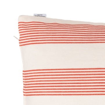 Nook Stripe Hand Made Cushion 40 x 40 cm, Red / White