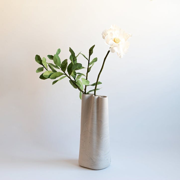 Jumony Tall Vase, White Marble