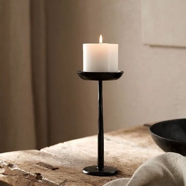 Stanton Forged Dinner Candle Holder H22cm, Black