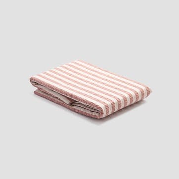 Seersucker Stripe Cotton Duvet Cover King, Pink Clay