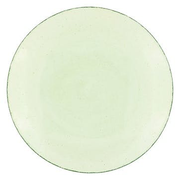 Recycled Set of 2 Glass Plates D26.5cm, Malachite Green