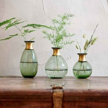 Miza Mini Vase, Large 16.5 x 8cm (dia), Green