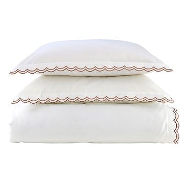 Scallop Edge Duvet Set, King, Fire