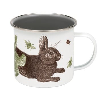 Rabbit & Cabbage Enamel Mug 9cm x 9cm