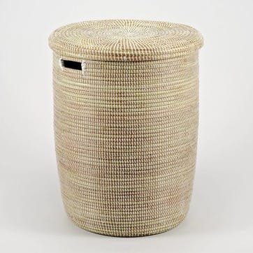 Laundry basket with flat lid, 53 x 38cm, Artisanne, African, natural