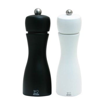 Salt and pepper mill, 15cm, Peugeot, Tahiti, black and white