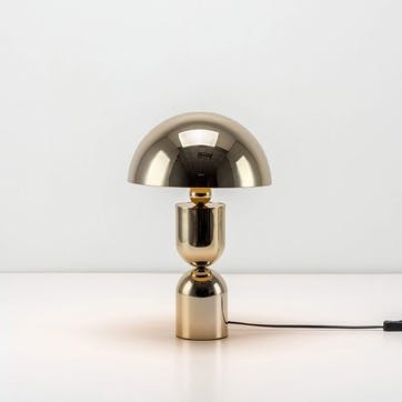 Dome Mushroom Table Lamp H39cm, Brass