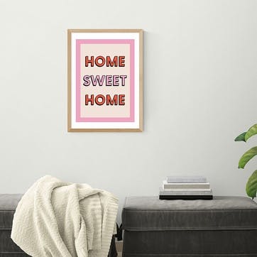 Studio Eleni Home Sweet Home Print A2, Oak Frame