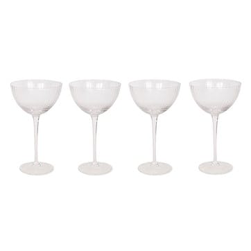 Berkeley Set of 4 Cocktail Glasses, Clear
