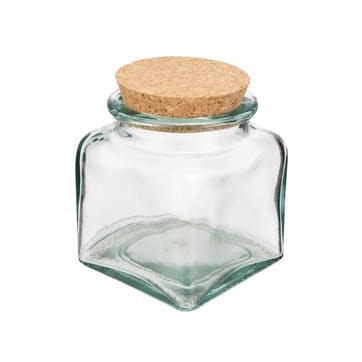 Recycled Glass Storage Jar, 1.1L, Clear