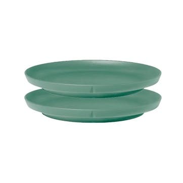 Take Set of 2 Plates D19.5cm, Dusty Green