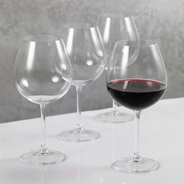 Julie Set of 4 Red Wine Glasses 739ml, Clear