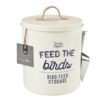 Enamelware Bird Feed Tin, Stone