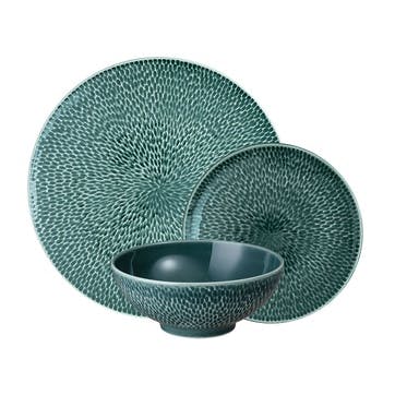 Carve Green 12 Piece Tableware Set