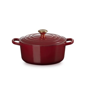 Signature Cast Iron Round Casserole 22cm, Garnet