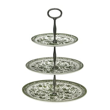 Regal Peacock 3 Tier Cake Stand, H35 x W26.5 x D26.5cm, Green