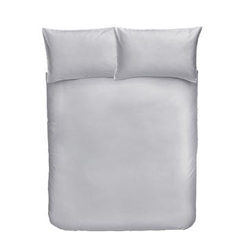 400Tc Cotton Sateen Double Duvet Set, Dove Grey