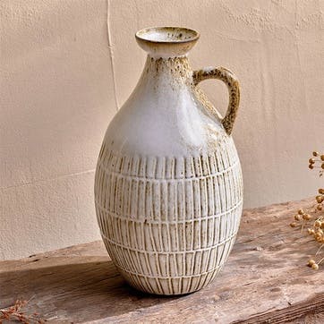 Anjuna Reactive Glaze Decorative Jug H29cm, White