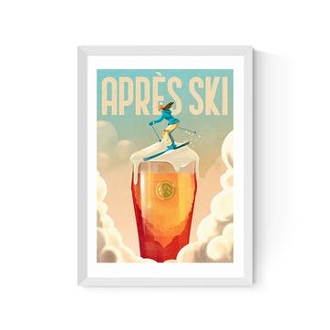 Mark Harrison Apres Ski II Print A2, White Frame