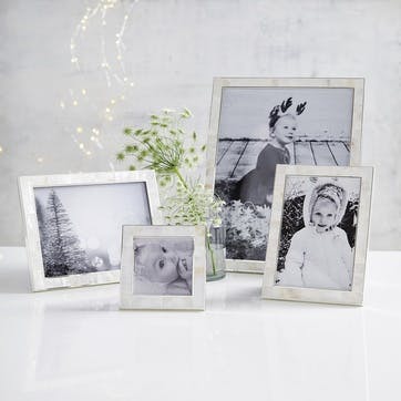 Mother Of Pearl Photo Frame 5x7”, White