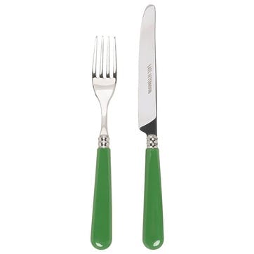 Knife and Fork Set, Green